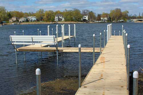 TonkaDock system with durable polybench on Lake Minnetonka